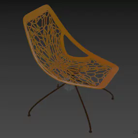 Coffee Mesh Chair Plastic Material 3d model