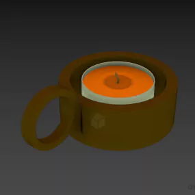 Round Candlestick Lamp With Cap 3d model
