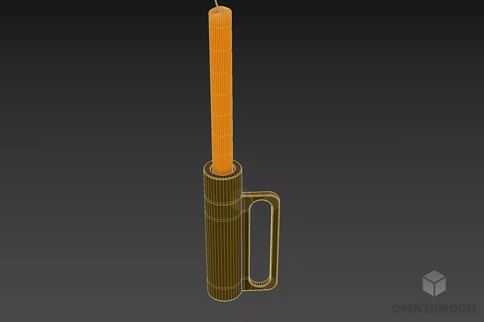 Modernism Candlestick With Handle 3d model 3
