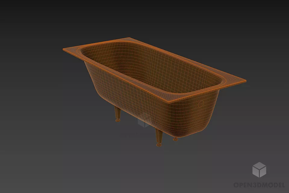Bathtub Standard Size 3d model 2