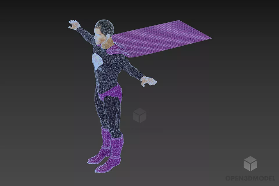 Superman Character Toy 3d model 2