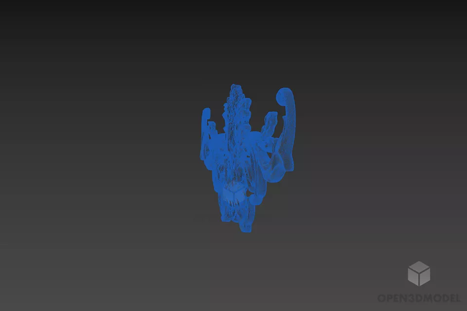 Plaster Floral Decor 3d model 2