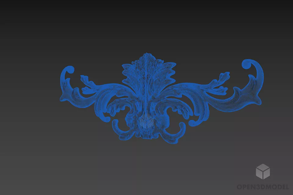 Plaster Floral Decor 3d model 3