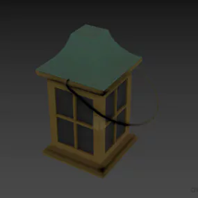 Japanese Portable Wood Lantern 3d model