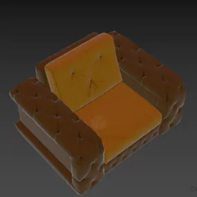 Upholstery Tufted Armchair Leather Finished 3d model