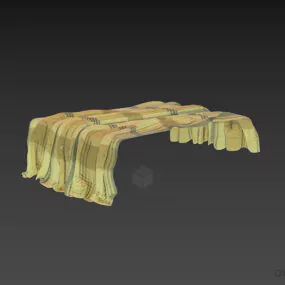 Vintage Furniture Veil With Strip Pattern 3d model