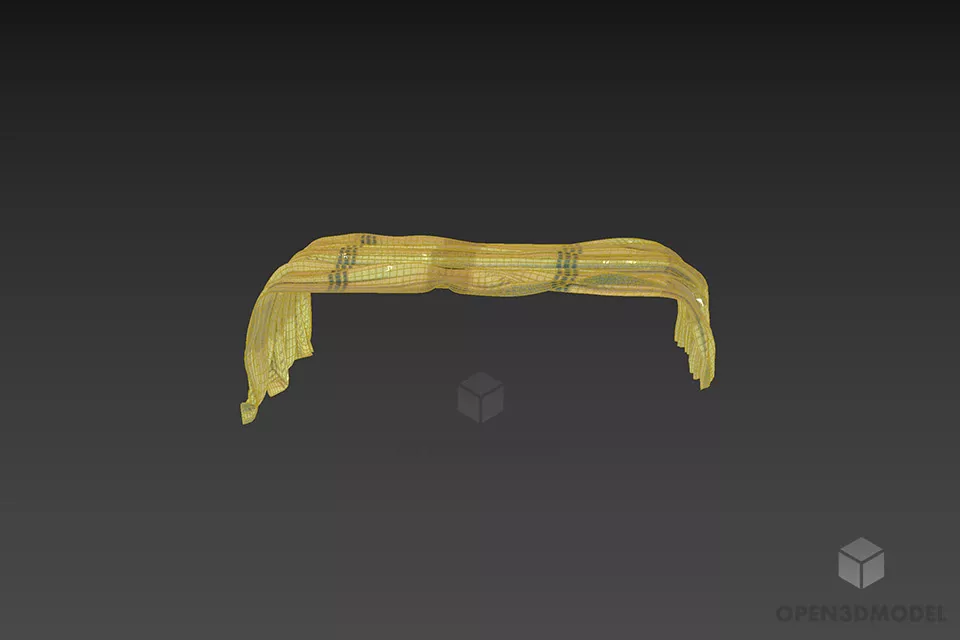 Vintage Furniture Veil With Strip Pattern 3d model 3