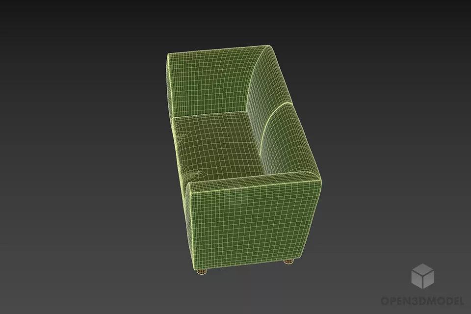 Smooth Edge Sofa Lukas, Upholstery Sofa 3d model 2