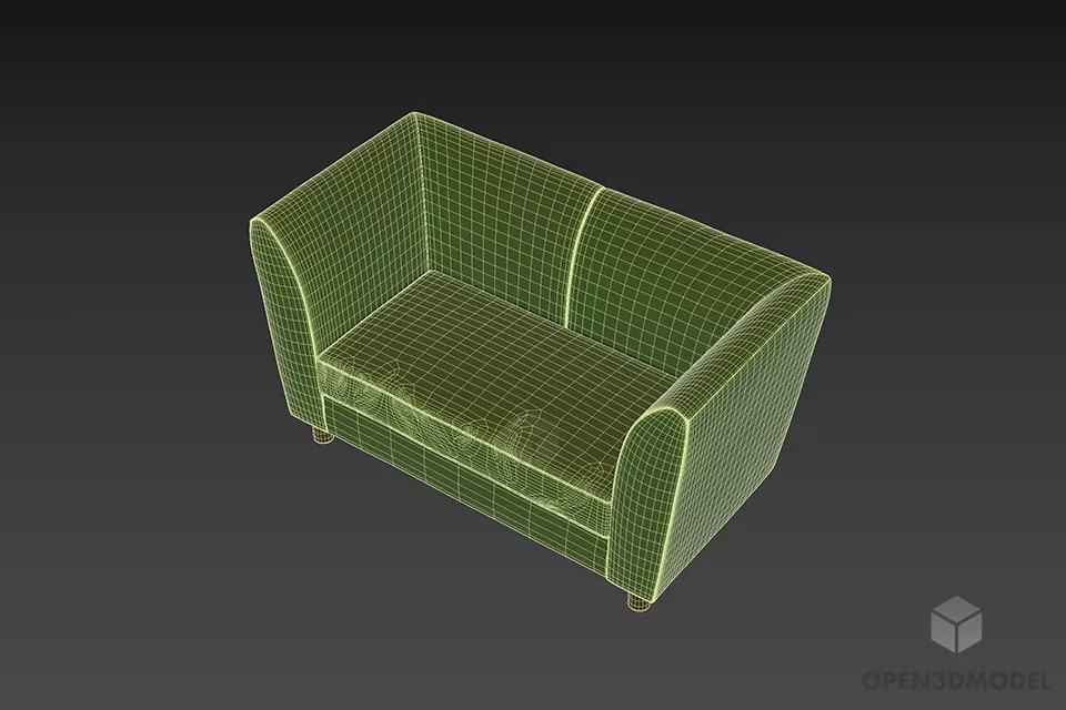 Smooth Edge Sofa Lukas, Upholstery Sofa 3d model 3