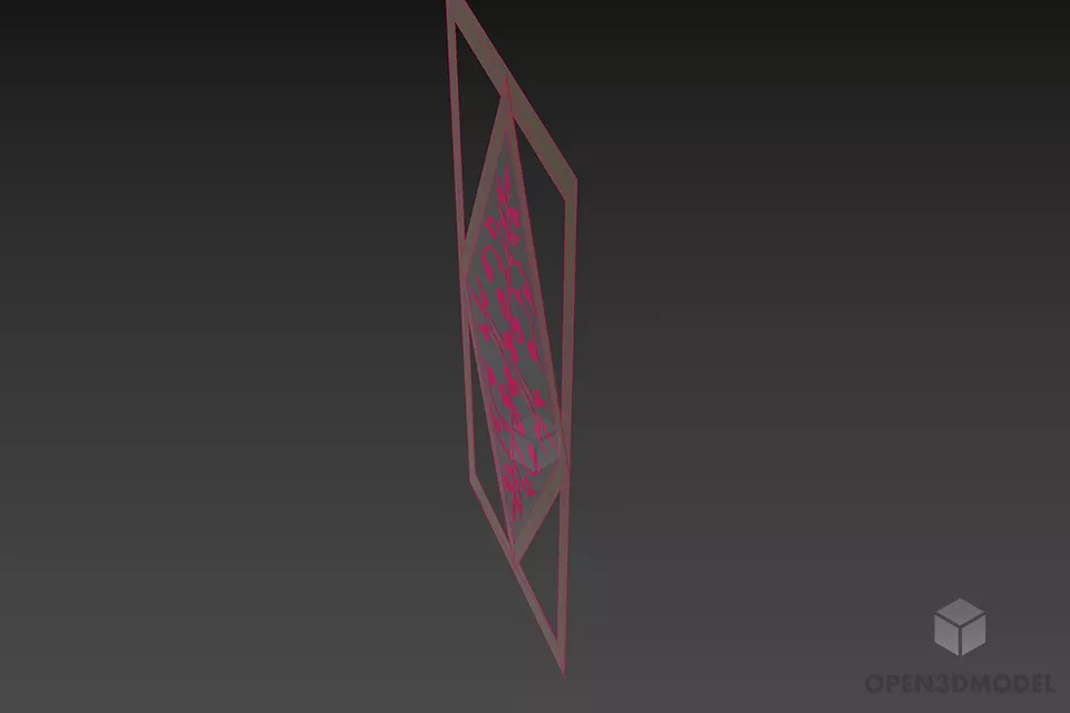 Frame Decoration Floral Shape 3d model 2