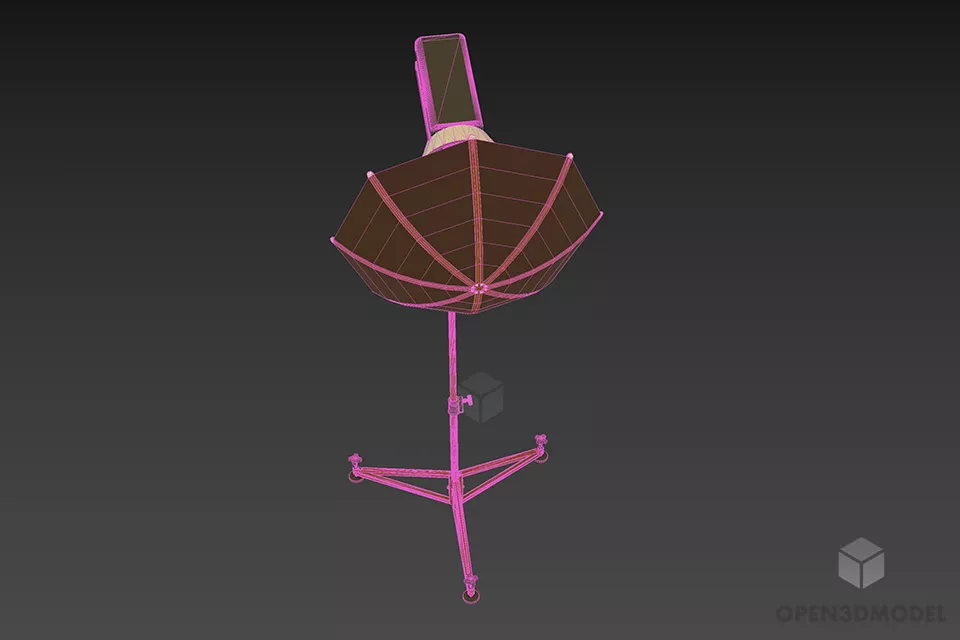 Umbrella Light Stand Stainless Steel 3d model 3