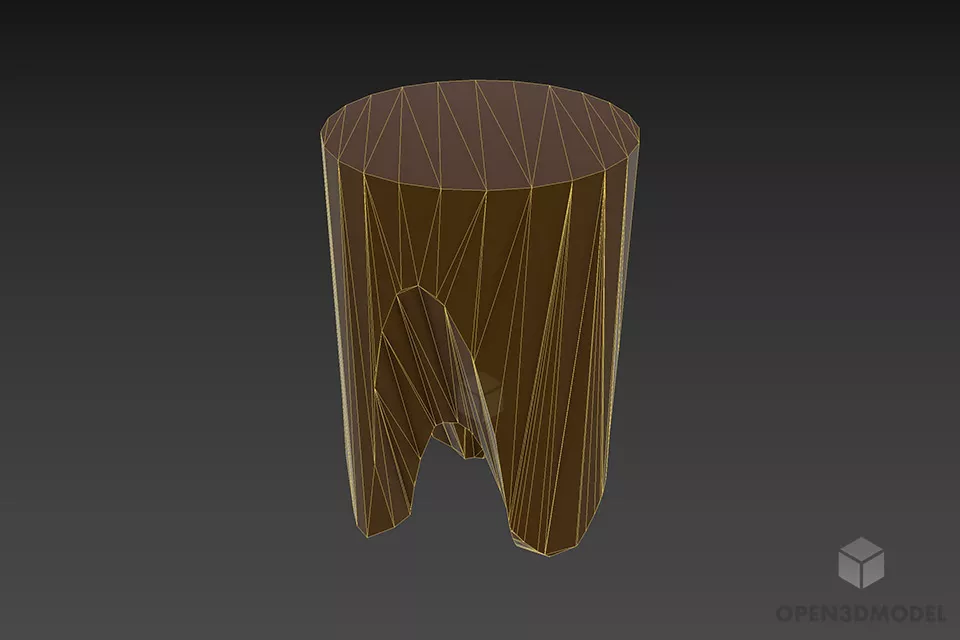 Wood Log Chair 3d model 2