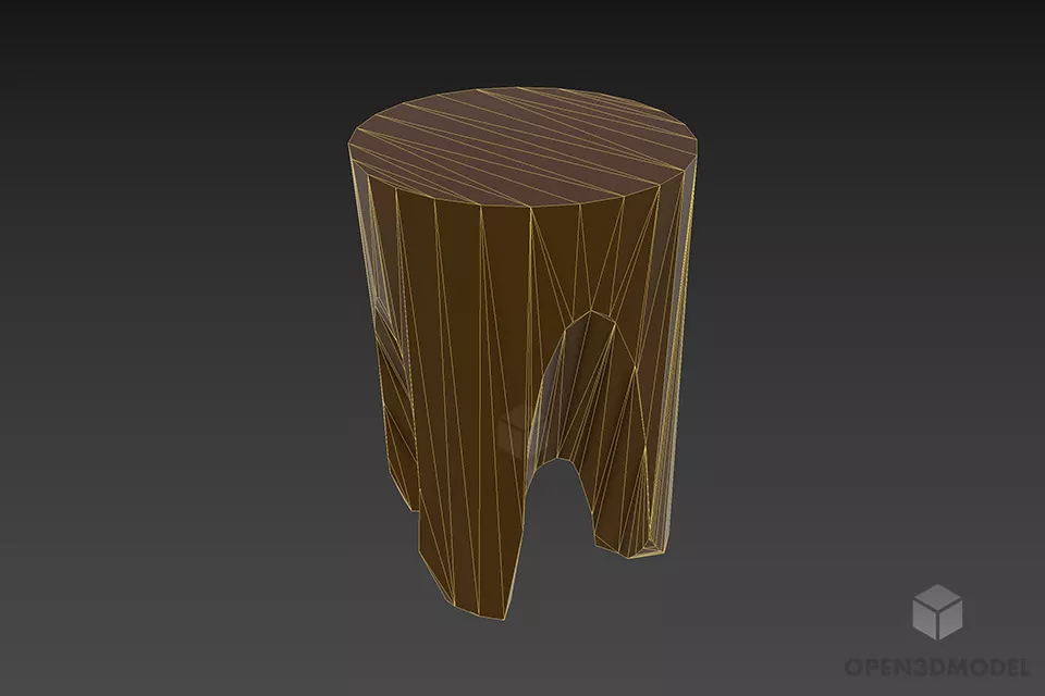 Wood Log Chair 3d model 3