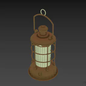 Iron Oil Lantern Lamp 3d model