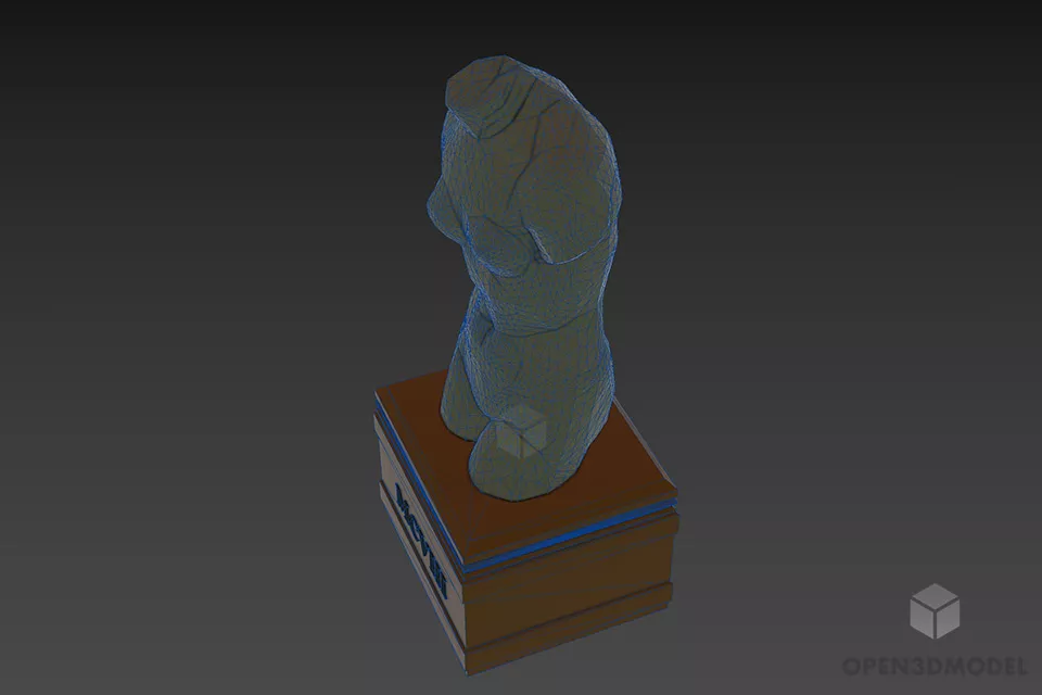 Ancient Venus Figurine With Stand 3d model 2