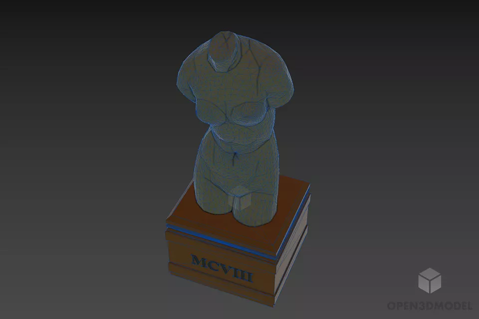 Ancient Venus Figurine With Stand 3d model 3