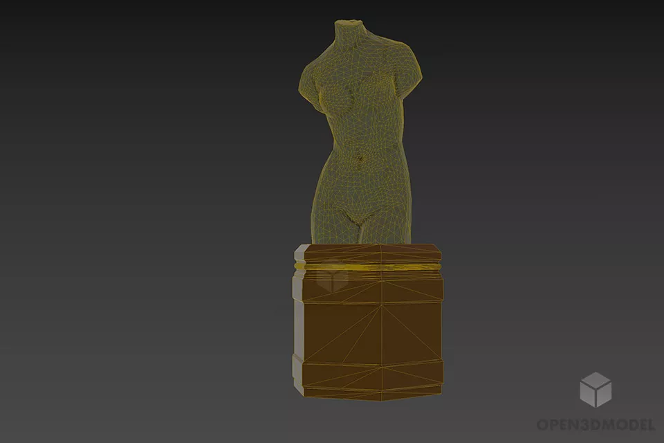 Half Body Venus Sculpture 3d model 2