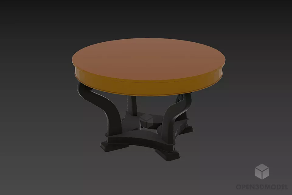 Round Table With Cloth Cover 3d model