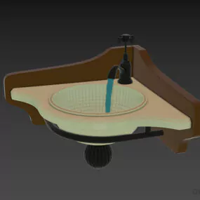 Corner Sink Antique With Stand 3d model