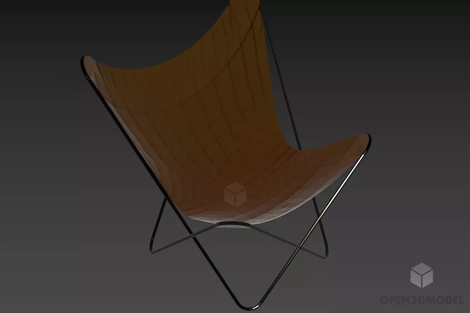 Leather Round Armchair Vigano 3d model