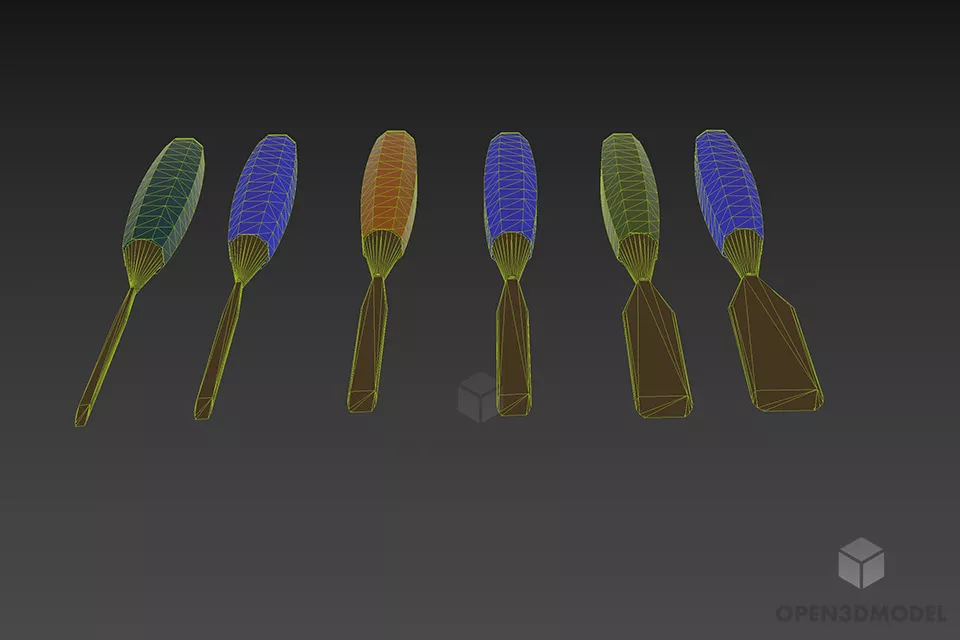 Carpenter Tool Shisel 3d model 3