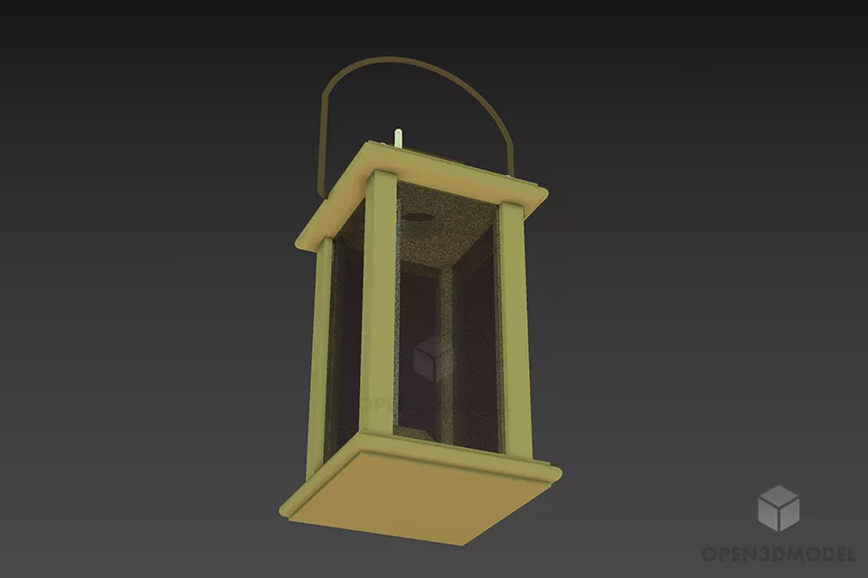 Modern Square Lamp With Glass Fiber Effects 3d model