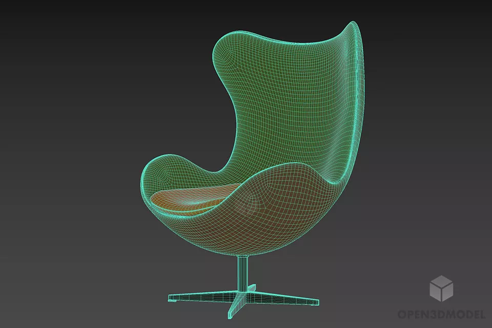 Egg Armchair Fritz Hansen 3d model 2