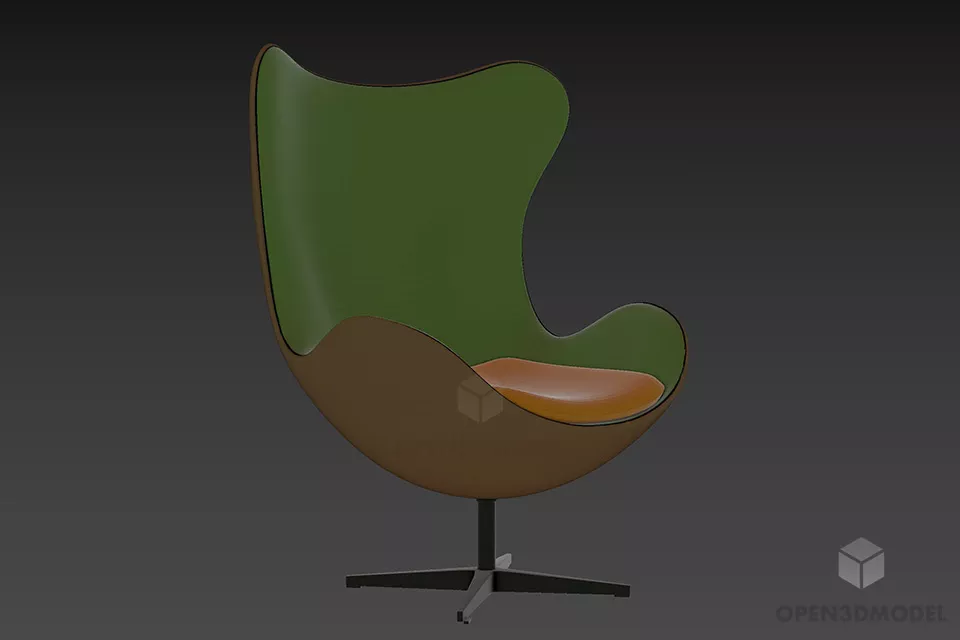 Tufted Seat With Frame 3d model