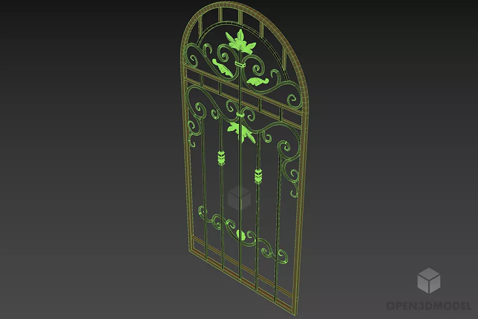 Curved Top Frame, Curved Fence 3d model 2
