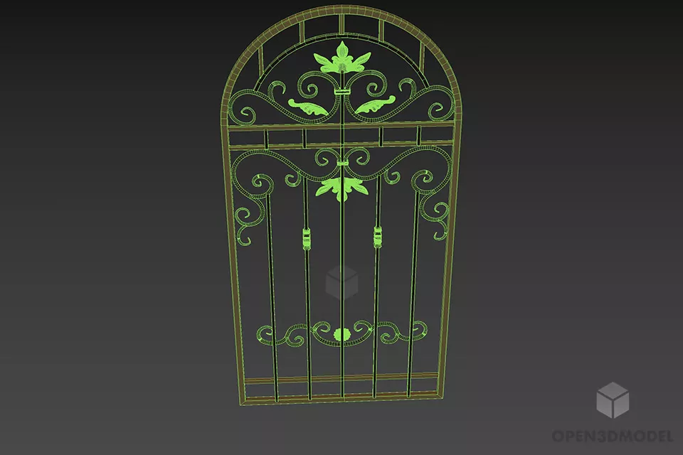 Curved Top Frame, Curved Fence 3d model 3