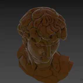 Greek Sculpture Of David Head 3d model