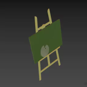 Easel With Canvas 3d model