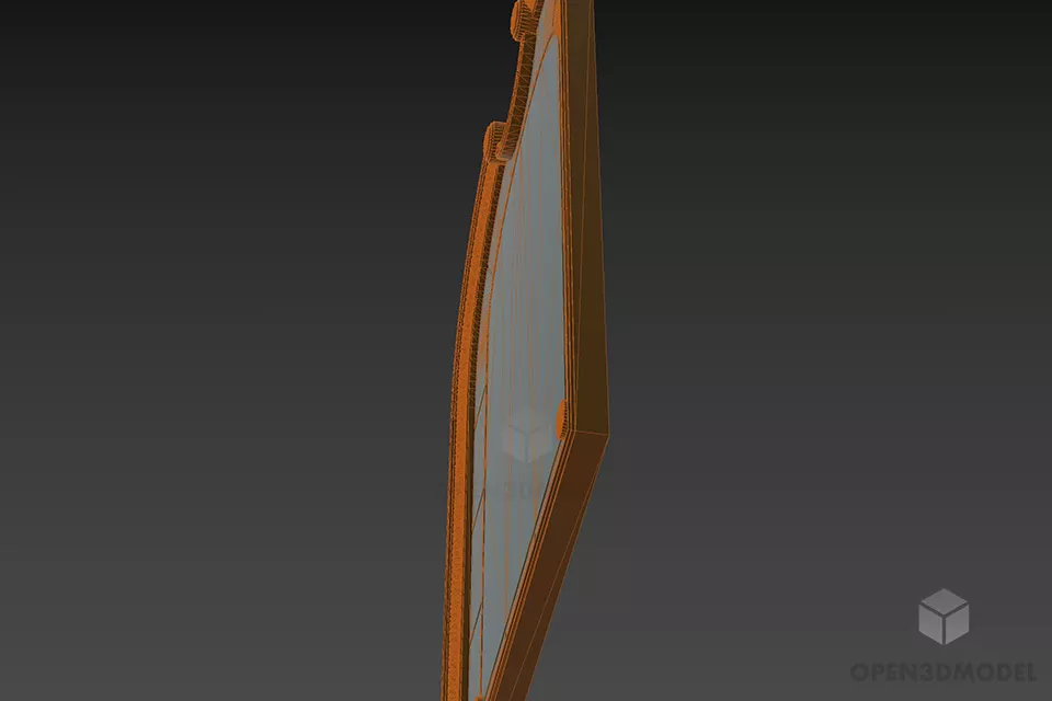 Round Edge Mirror For Bathroom 3d model 2