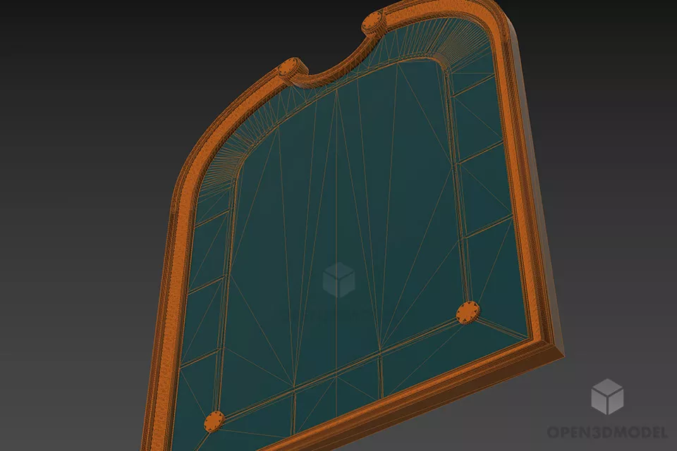 Round Edge Mirror For Bathroom 3d model 3