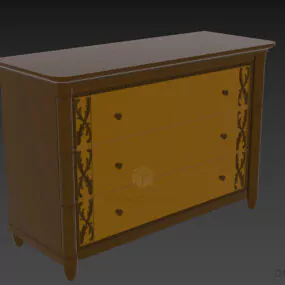 Side Locker With Carved Frame 3d model