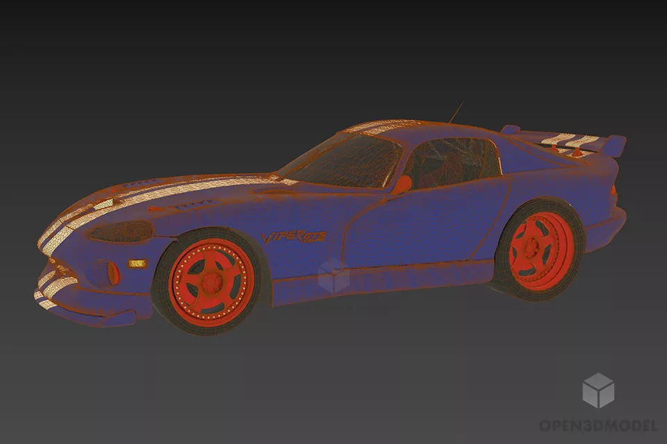 Sports Car Viper Dodge 3d model 2