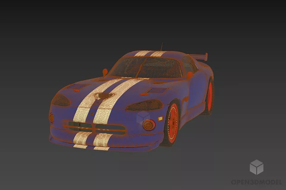 Sports Car Viper Dodge 3d model 3