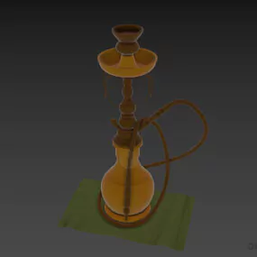 Glass Hookah With Stand 3d model