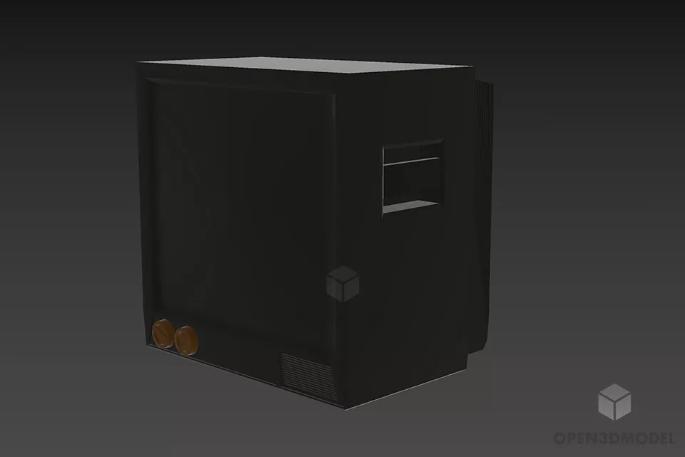 Crt Tv Vintage Style 3d model 2