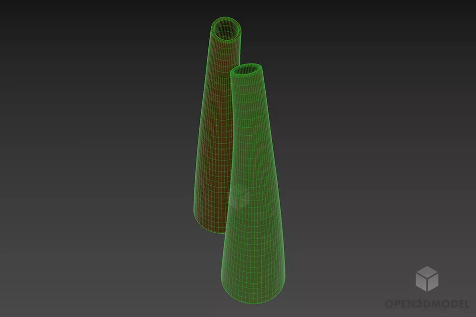 Vase Curved Cylinder Shape 3d model 2
