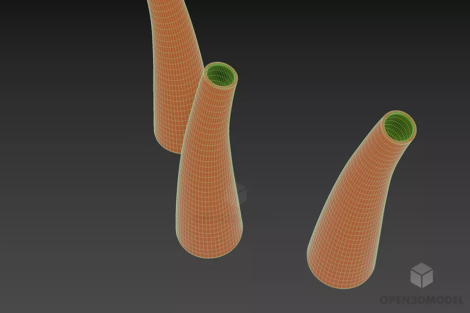 Curved Cylinder Modern Vase 3d model 3