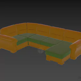 U Shape Sofa, Restaurant Sofa Furniture 3d model