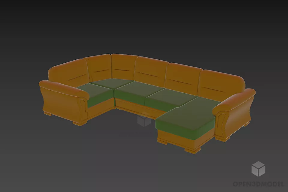 Modern Sofa Fendi 3d model