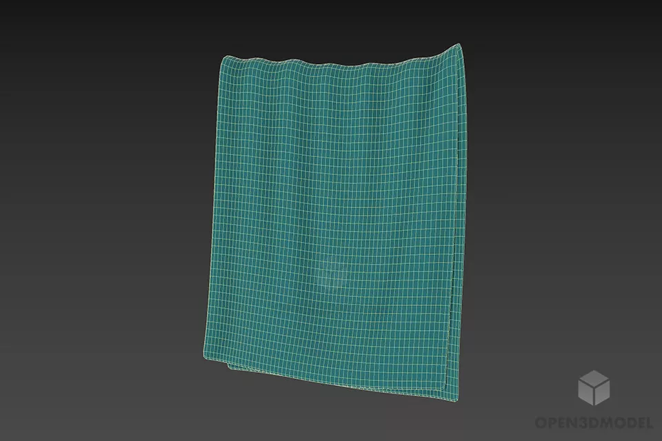 Towel On Wire Shape 3d model 2