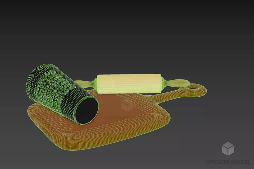 Set Cooking With Cake Maker 3d model 2