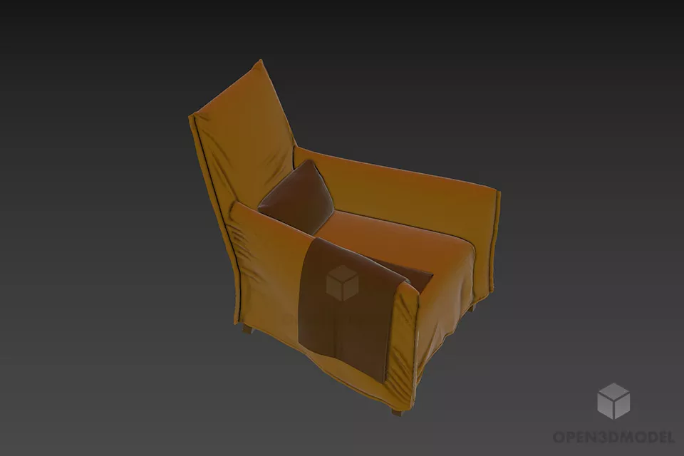 Swiveling Armchair Anda 3d model