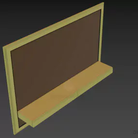 Large Rectangle Mirror With Drawer 3d model
