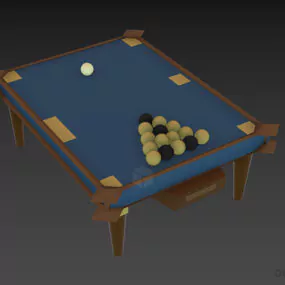 Billiard Table With Balls, Sport Table 3d model