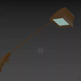 Curved Lamp Desk Industrial Style 3d model