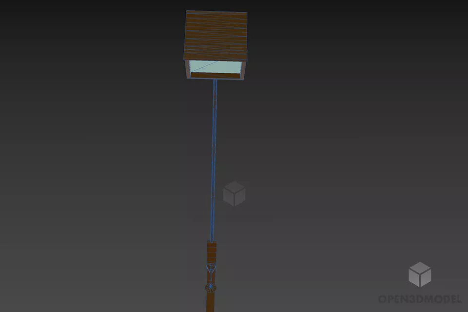 Curved Lamp Desk Industrial Style 3d model 3